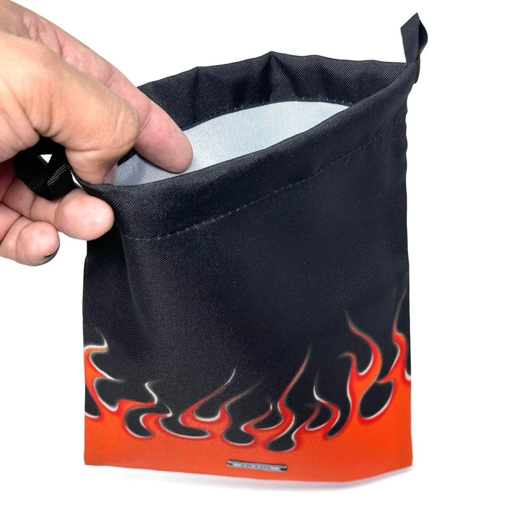 PRADA Flame Drawstring Dust Bag in Orange/Black│(Size 7.5" x 9")