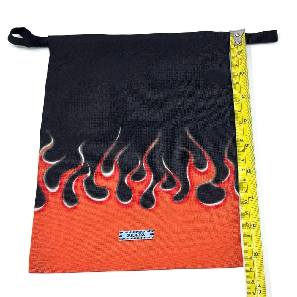 PRADA Flame Drawstring Dust Bag in Orange/Black│(Size 7.5" x 9")