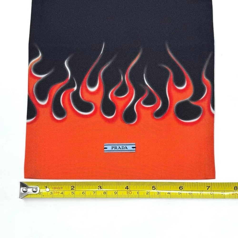 PRADA Flame Drawstring Dust Bag in Orange/Black│(Size 7.5" x 9")