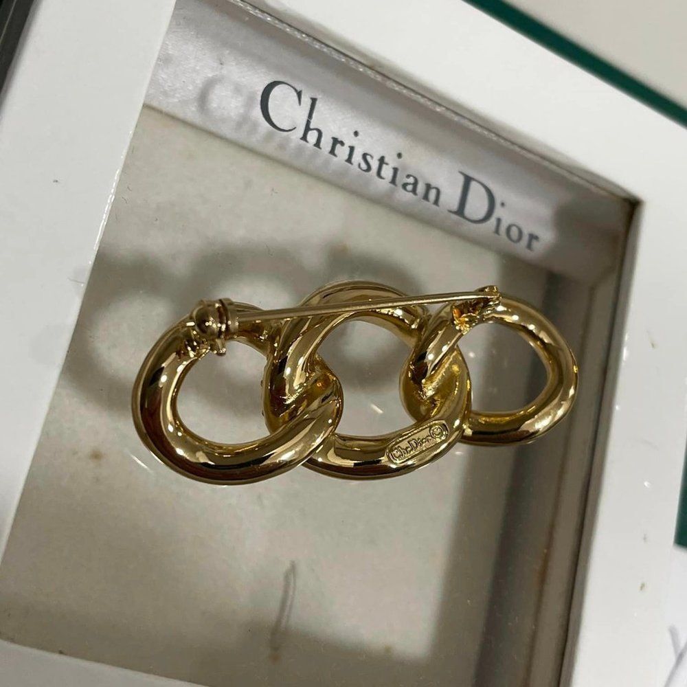 Vintage Christian Dior Link Swarovski Crystal Brooch