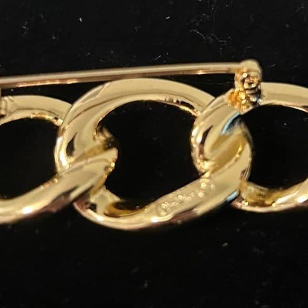 Vintage Christian Dior Link Swarovski Crystal Brooch