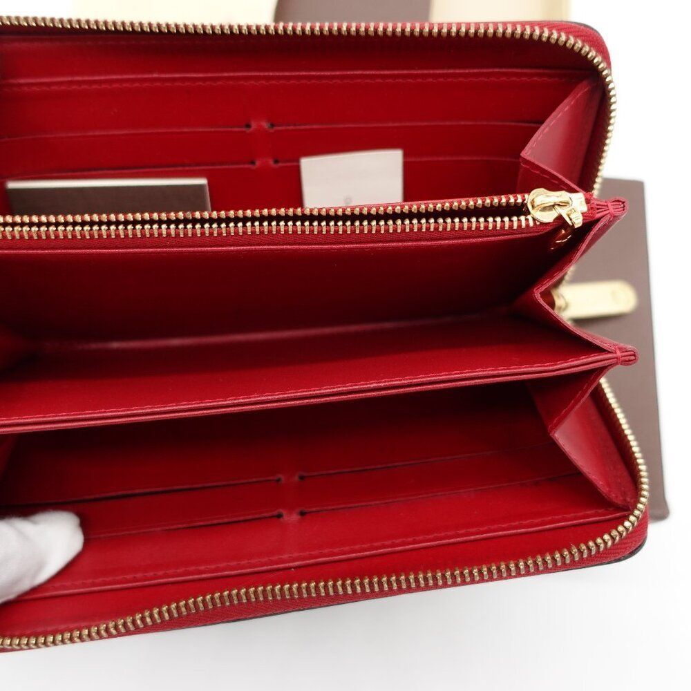 Louis Vuitton Zippy Wallet, black with red interior, 100% AUTHENTIC