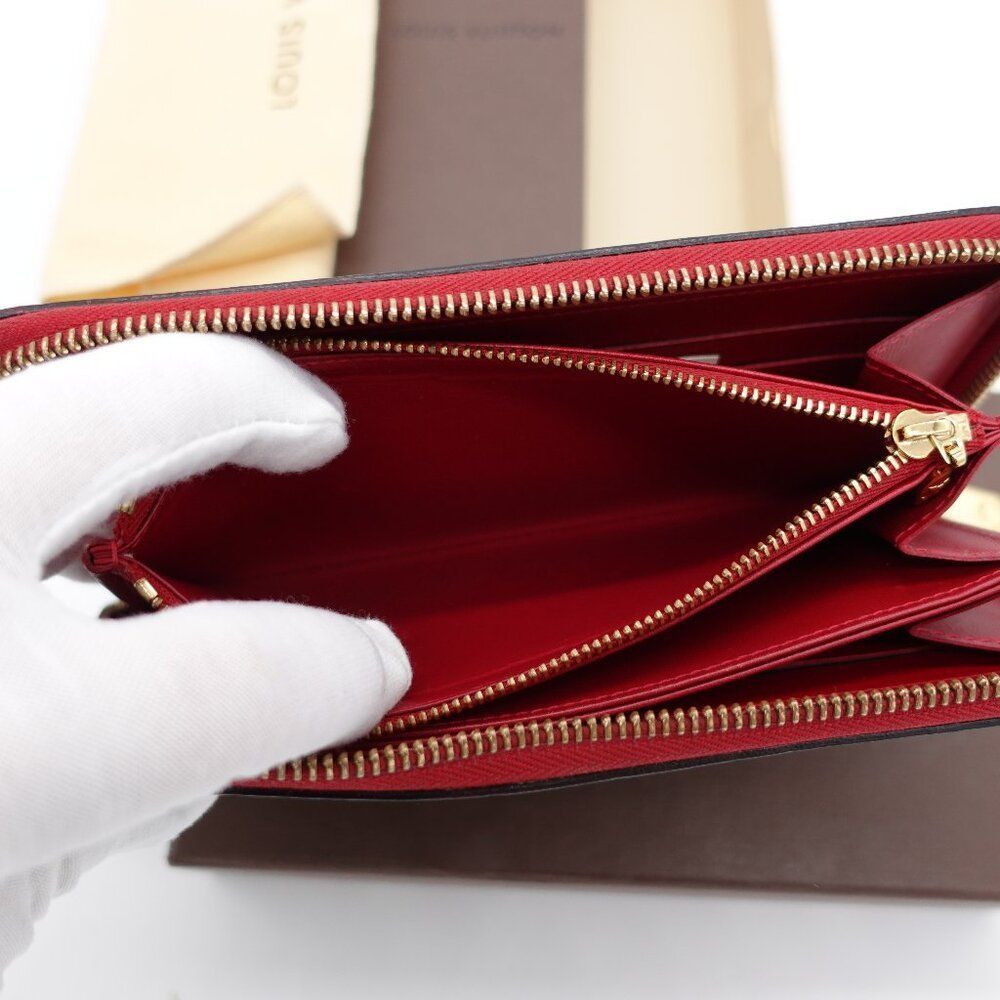 Louis Vuitton Zippy Wallet, black with red interior, 100% AUTHENTIC
