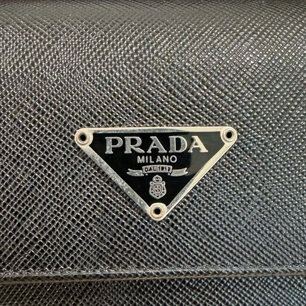 NEW PRADA Saffiano Leather Trifold Wallet