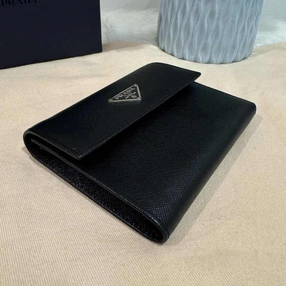 NEW PRADA Saffiano Leather Trifold Wallet